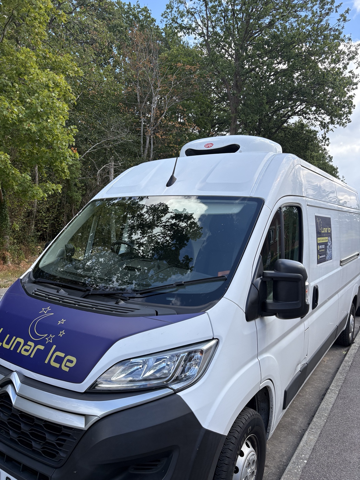 Lunar Ice branded temperature-controlled delivery van