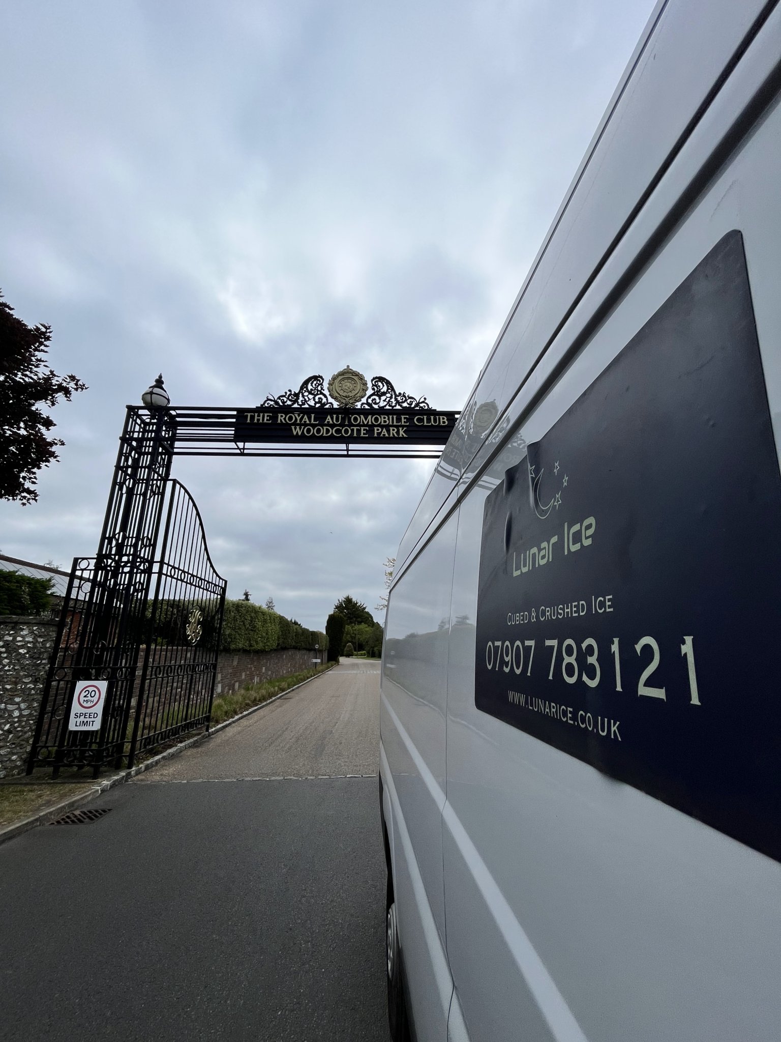 Lunar Ice temperature-controlled van making an event delivery