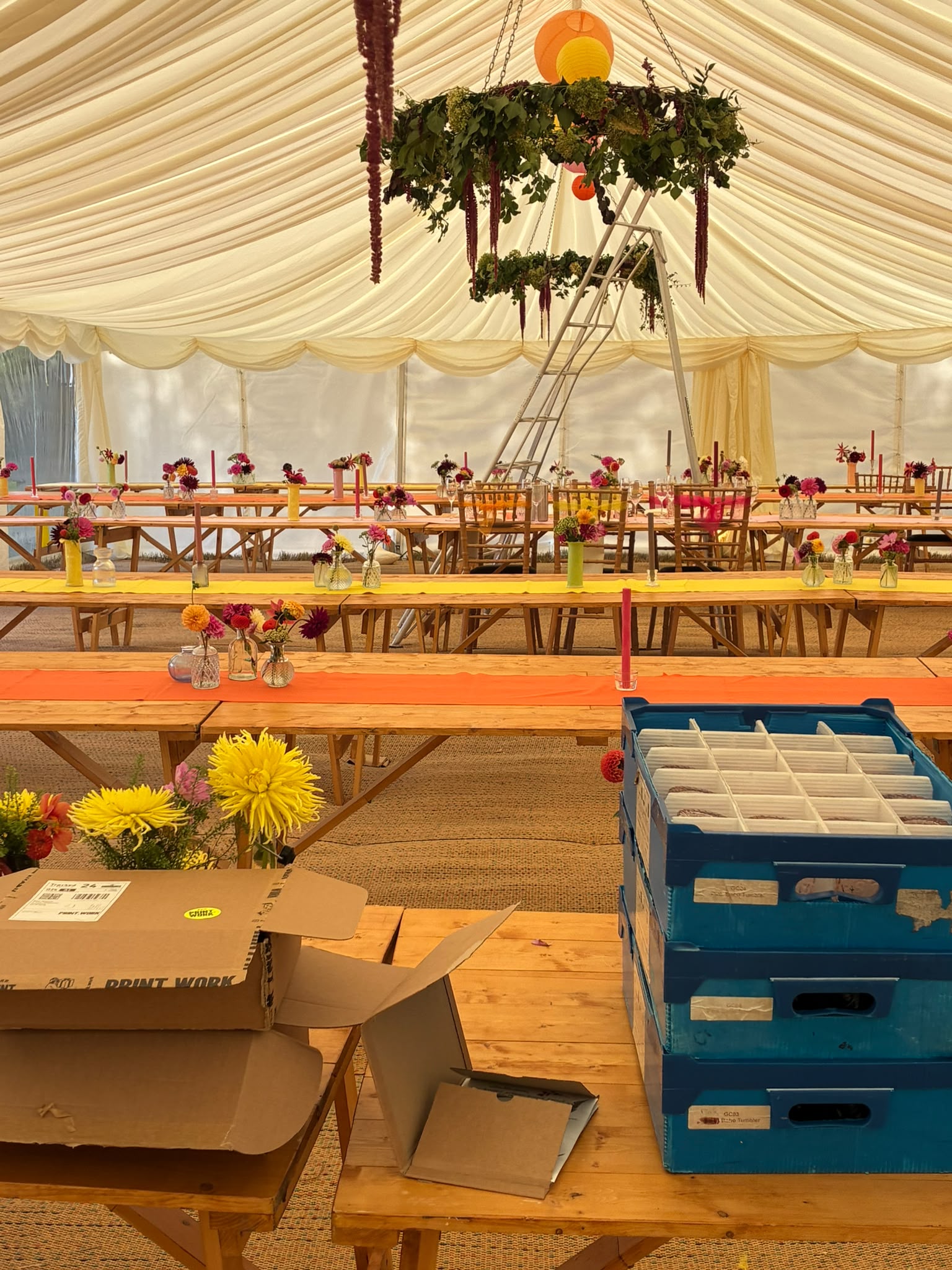 Colourful marquee event