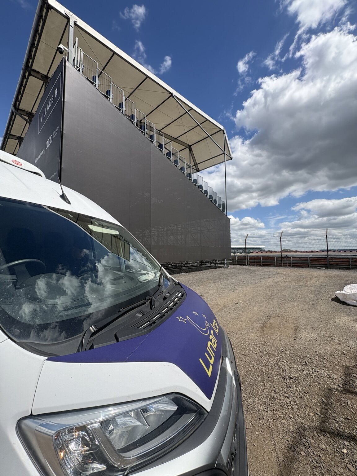Lunar Ice delivery van at Silverstone